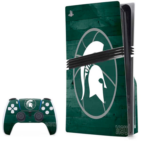Michigan State University Basketball Courtside PS5 Pro Disk Bundle  Skin